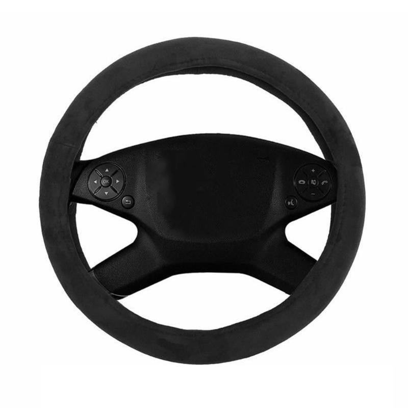 Heated Steering Wheel Cover- 12V Black Warmer Car Steering Heater- 15 inch  Electrical Wheel Cover