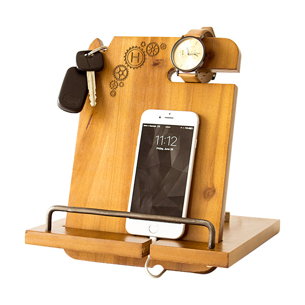 Personalized Steampunk Wooden Docking Station