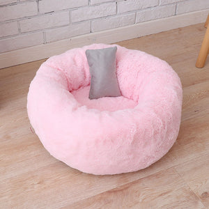 Cozy Round Fleece Cat Nest with Cushion