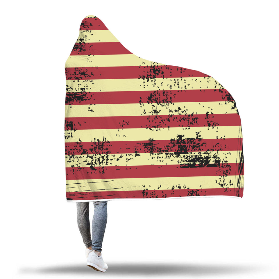 American Flag Hooded Blanket