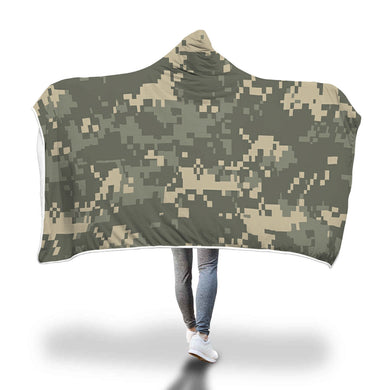 Military Pattern Hooded Blanket