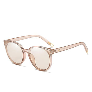 Luxury Mirror Lens Flat Top Cat Eye Sunglasses