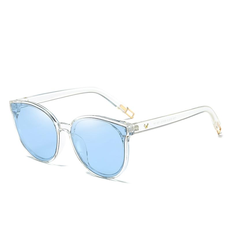 Luxury Mirror Lens Flat Top Cat Eye Sunglasses