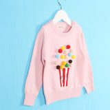 Cute Popcorn Pompom Knitted Sweater 12M - 6T Sizes