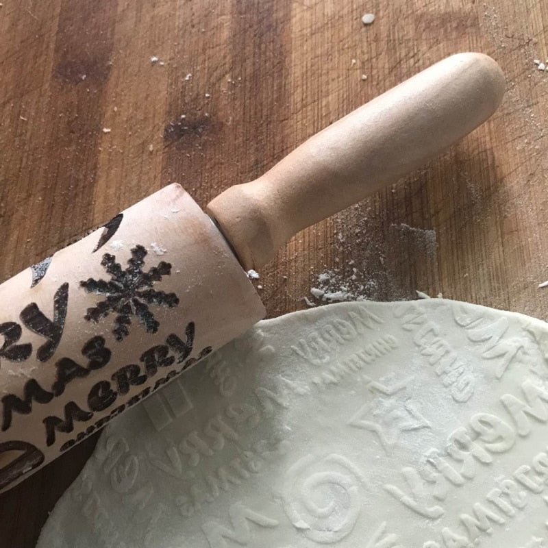 Christmas Baking Rolling Pin