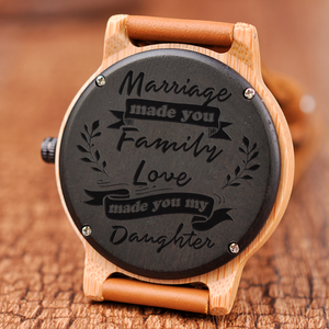 Marriage Made You Family for Daughter-in-Law Wooden Watch