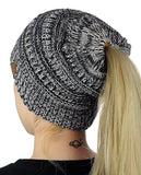 Ponytail Tight Knit Beanie