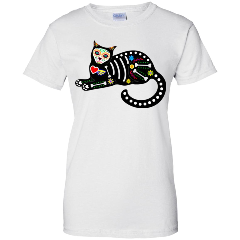 Calavera Cat / Sugar Skull T-shirt (Design 5)