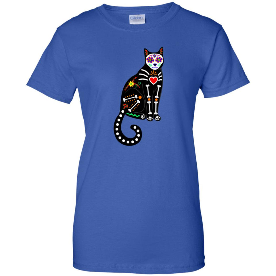 Calavera Cat / Sugar Skull T-shirt (Design 1)