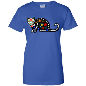 Calavera Cat / Sugar Skull T-shirt (Design 2)