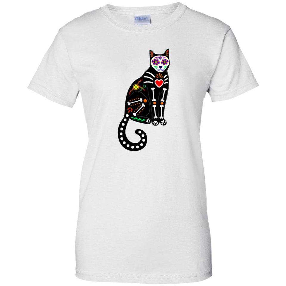 Calavera Cat / Sugar Skull T-shirt (Design 1)