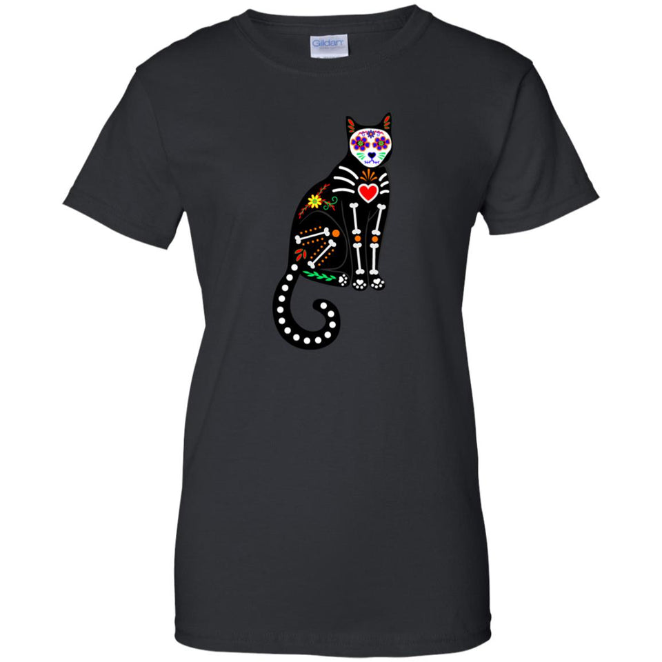 Calavera Cat / Sugar Skull T-shirt (Design 1)