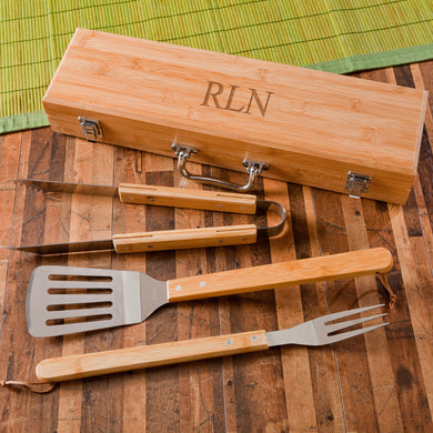 Grilling BBQ Set with Bamboo Case