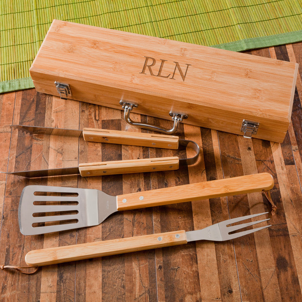 Grilling BBQ Set with Bamboo Case