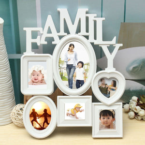 White Plastic Family Wall Frame 30x37cm
