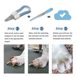 Stainless Steel Pet Nail Clipper with Nail File