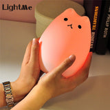 7 Colors Silicone Cat LED USB Baby Nursery Lamp