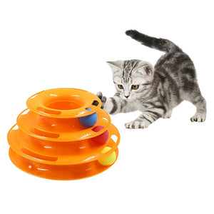 Three Layer Tower Tracks Disc Cat Pet Toy