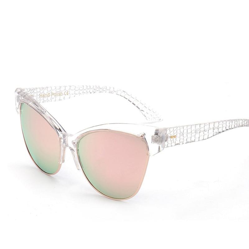 Semi-Rimless Luxury Cat Eye Sunglasses