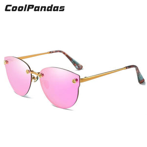 Rose Accent Polarized Mirror Cat Eye Sunglasses