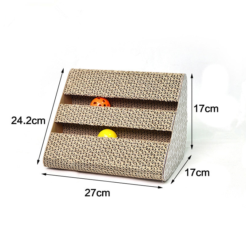 Interactive Toy Scratching Corrugated Board with Two Bell for Pet Training