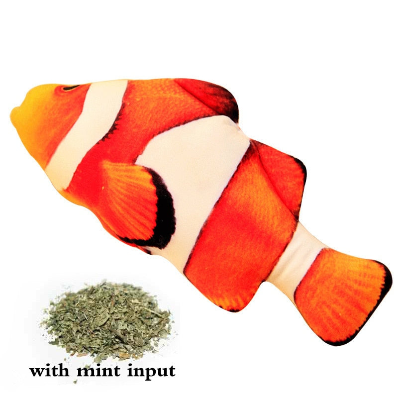 Artificial Fish Plush Toy with Cat Mint for Cats