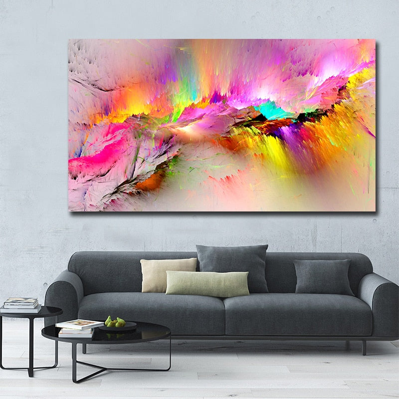 Oil Abstract Canvass Painting (Unframed)