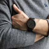 The Love Between for Grandson and for Grandfather Black Wooden Watch