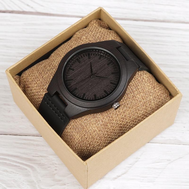 Believe in Yourself from Dad to Son Black Wooden Watch