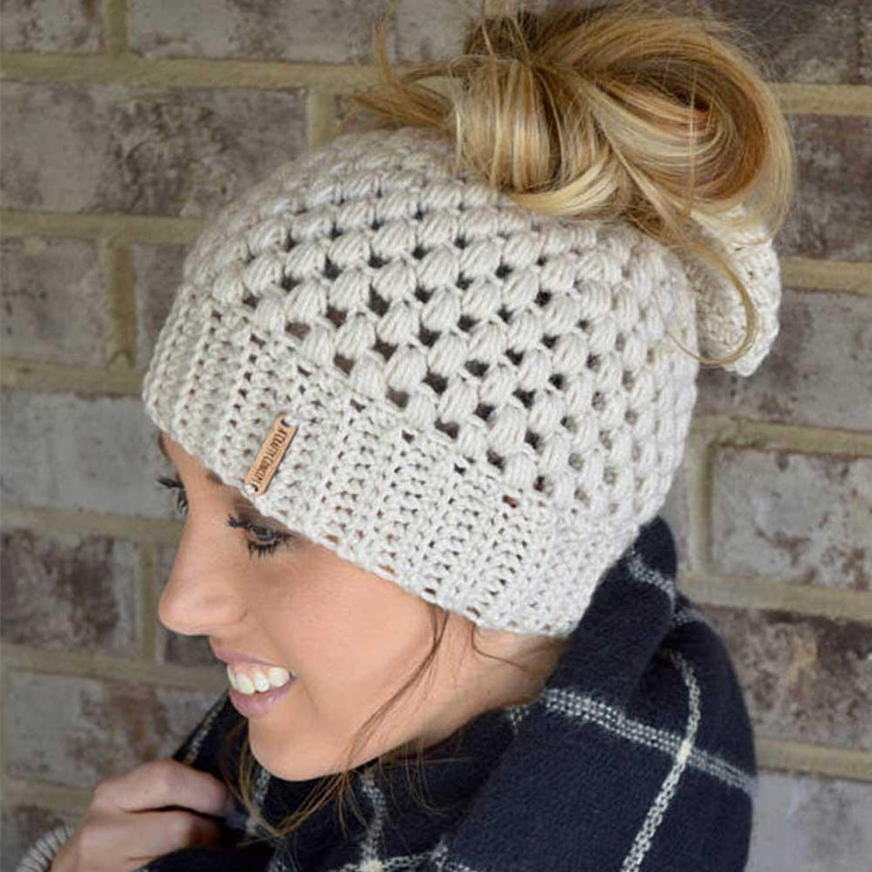 Ponytail Knitted Beanie