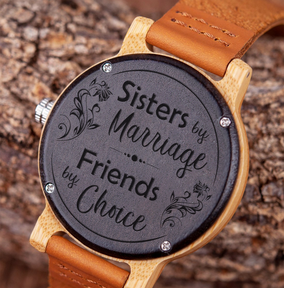 Sisters by Marriage for Sister-in-Law Wooden Watch