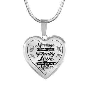 Marriage Made You Family for Mother-in-Law Heart Necklace