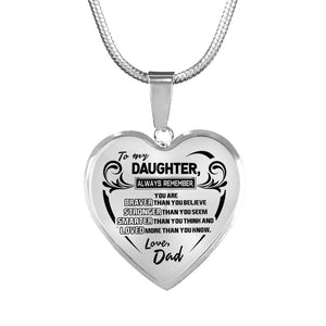 Luxury Steel Heart Daughter Necklace from Dad