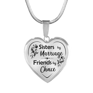 Sisters by Marriage for Sister-in-Law Heart Necklace