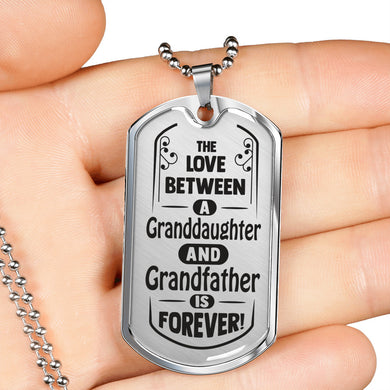 The Love Between for the Granddaughter and Grandfather Necklace