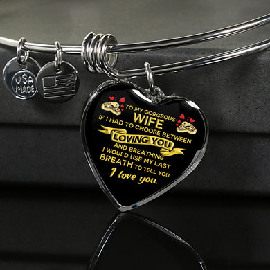 Love Heart Adjustable Bangle for Wife