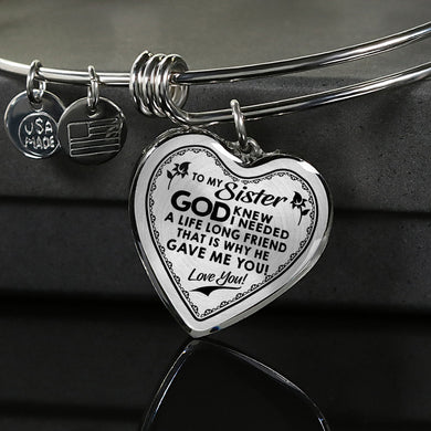 Life Long Friend for Sister Heart Bangle