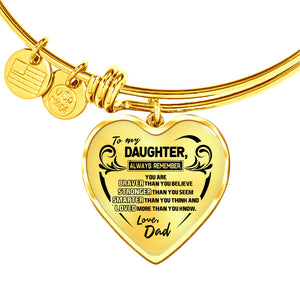 Adjustable Heart for Daughter Bangle from Dad