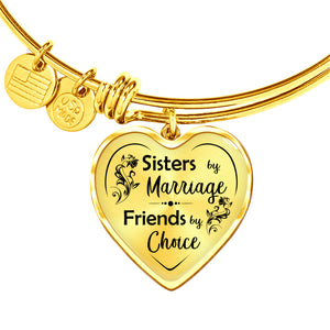 Sisters by Marriage for Sister-in-Law Heart Bangle