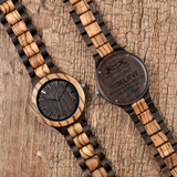 Believe in Yourself from Mom to Son Brown Wooden Watch