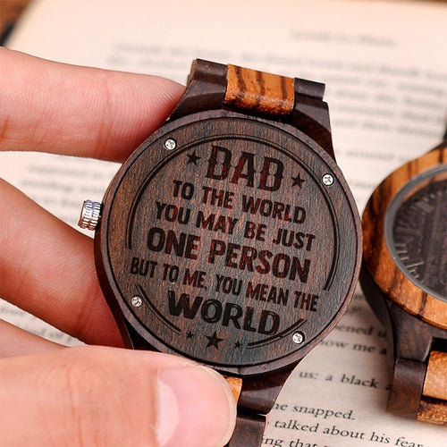 You Mean the World for Dad Brown Wooden Watch