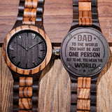 You Mean the World for Dad Brown Wooden Watch
