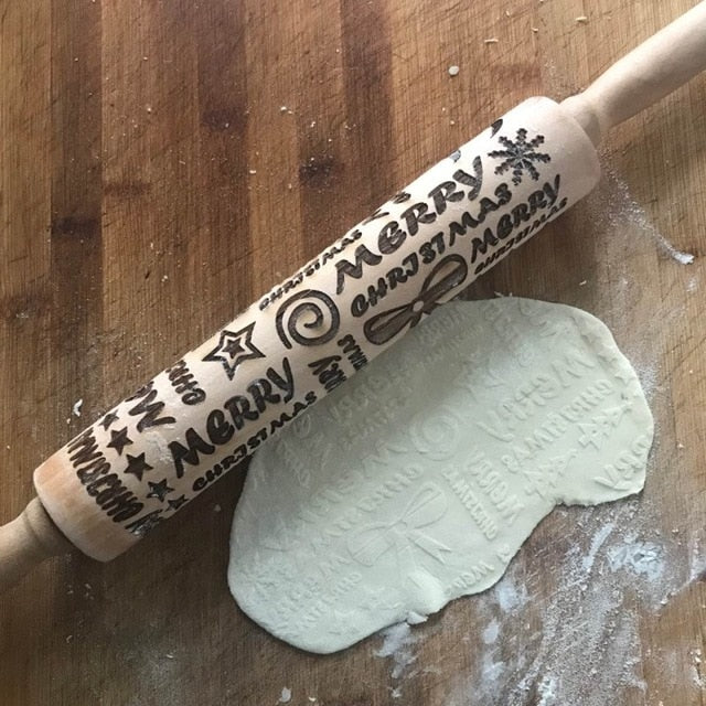 Christmas Baking Rolling Pin